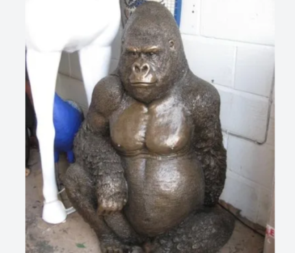 Chimpanzee fiber statue